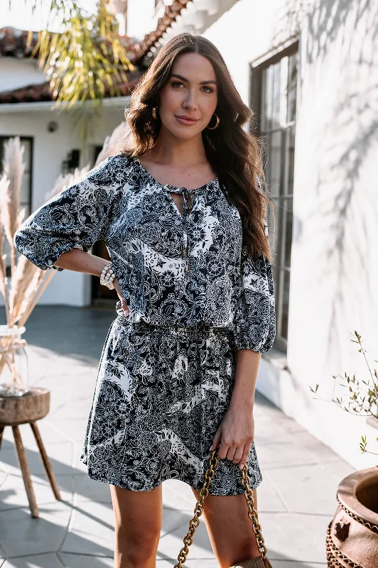Marcela Paisley Raglan Dropwaist Stretch Dress-FINAL SALE