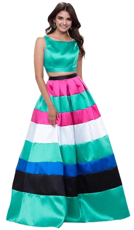 Nox Anabel - 8335SC Two-Piece Bateau Mikado Evening Dress