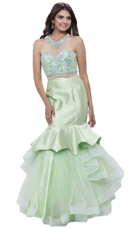 Nox Anabel - Beaded Halter Long Mermaid Dress 8332SC