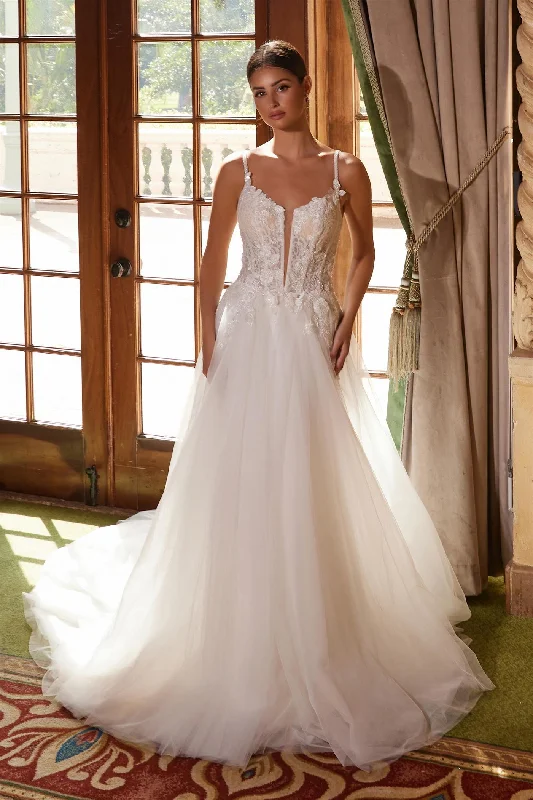 Nox Anabel -JE1021 Embroidered Tulle A-Line Bridal Dress