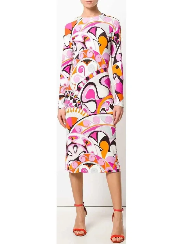 Printed Long-Sleeve Dress