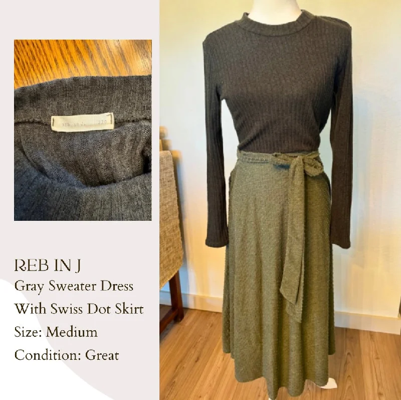 Reb in J. Gray Sweater Dress With Swiss Dot Skirt