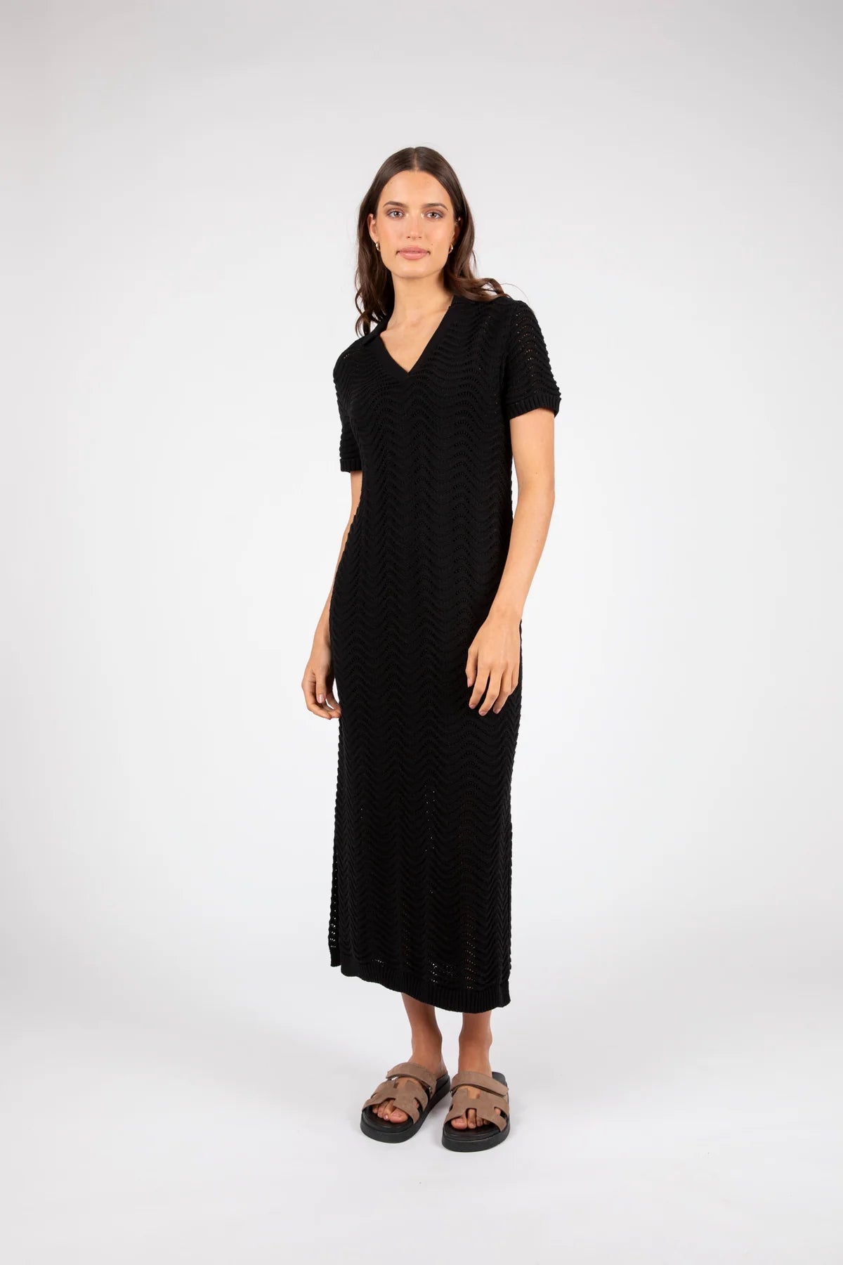 MARLOW PALMER POLO DRESS BLACK
