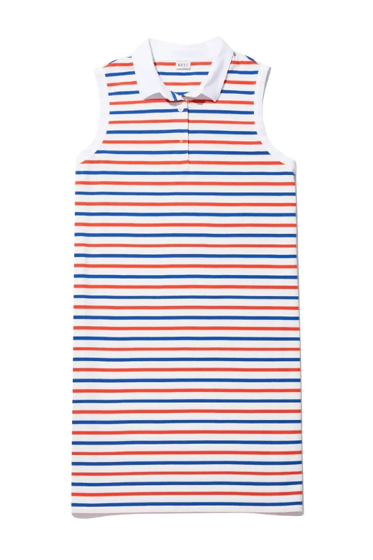 The Polo Dress | White/True Blue/Poppy