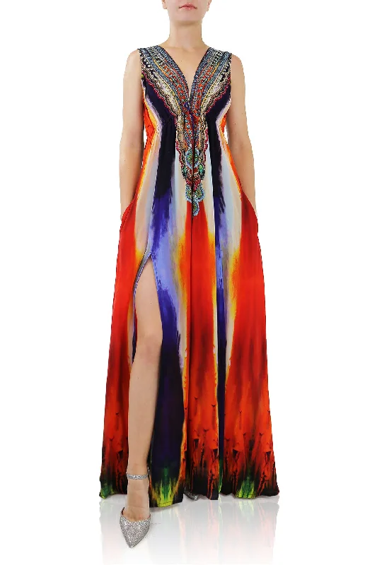 V Neckline Sexy Red Formal Dress
