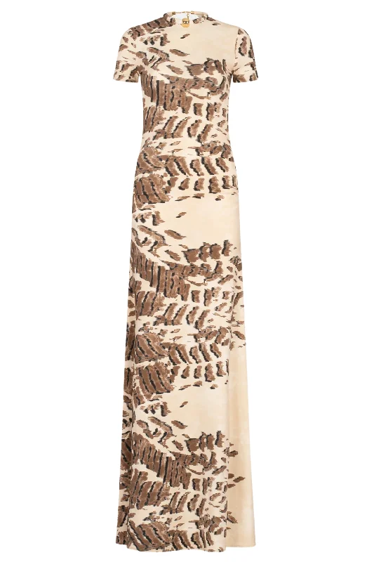 Yara Dress | Beige Abstract Animal