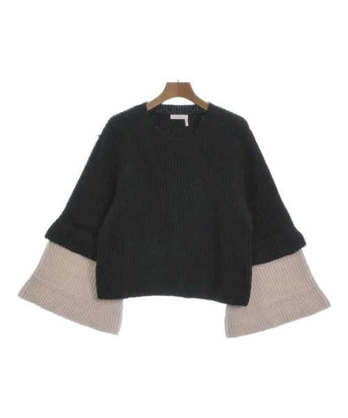 See By Chloe Sweaters Solid Color Striped Floral Print
