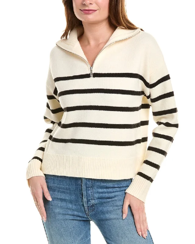 Aiden Zip-Up Sweater Print Jacquard Patchwork