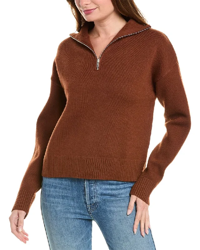 Aiden Zip-Up Sweater Mesh Blend Leather Blend Suede Blend