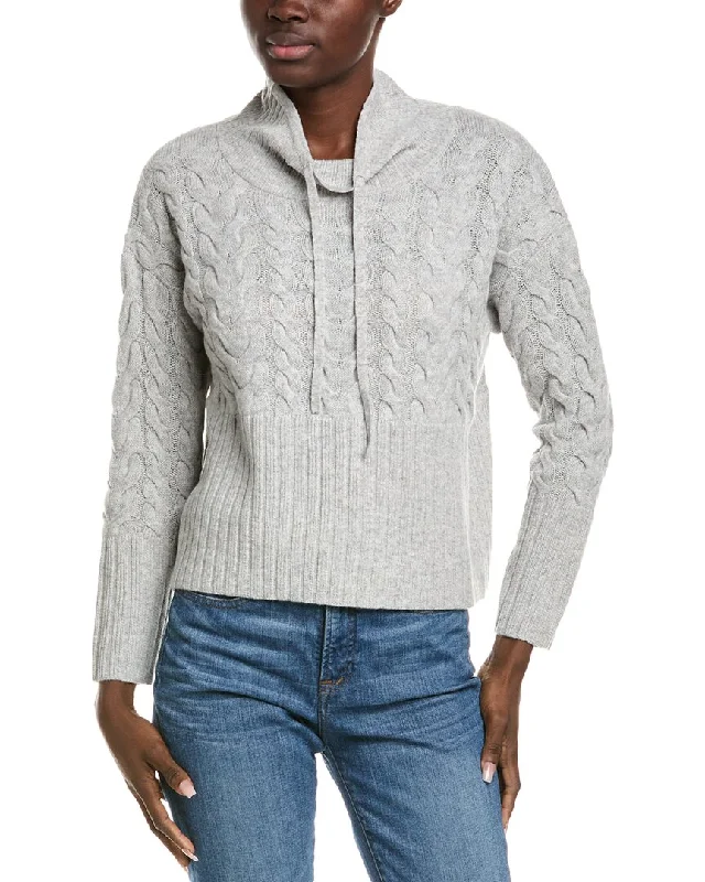 Alashan Cashmere Horseshoe Wool Sweater Chenille Blend Fleece Blend Nylon Blend