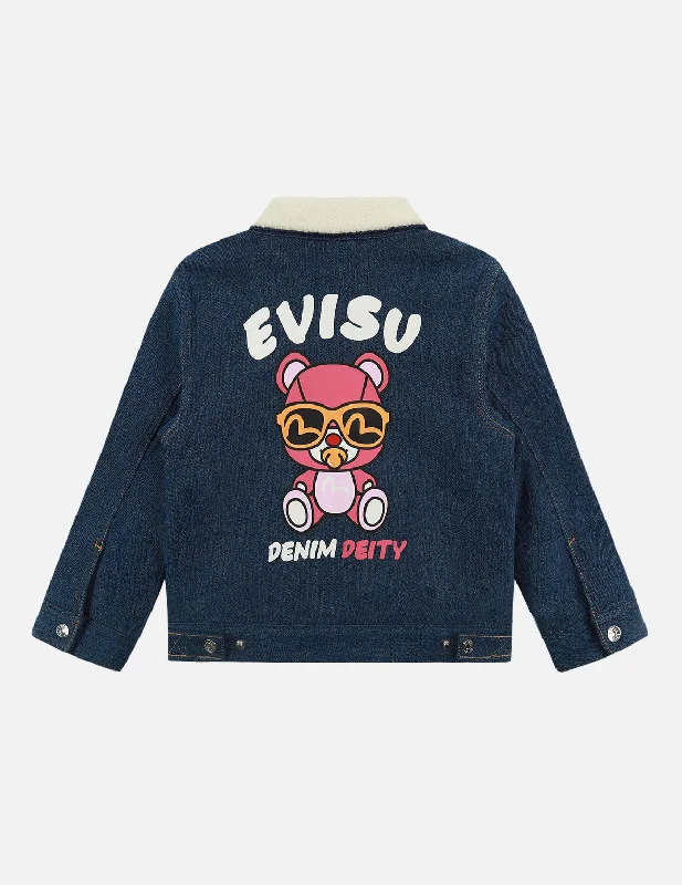 Bear Print Reversible Denim Jacket Elasticated Jacket Padded Jacket Insulated Jacket Bear Print Reversible Denim Jacket Elasticated Jacket Padded Jacket Insulated Jacket