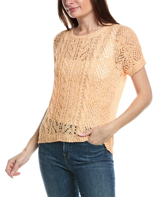Bobeau Crochet Sweater Modern Contemporary Chic