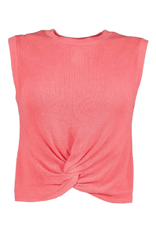 Bonita Twist Front Sweater In Rouje Rue Jersey Fabric Tulle Fabric Batik Fabric
