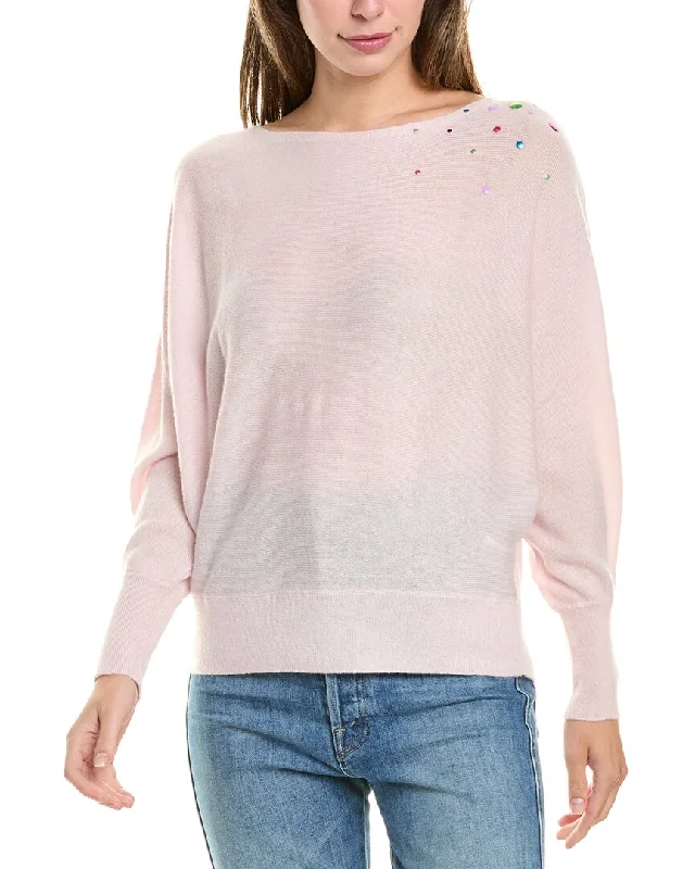 Brodie Cashmere Wool & Cashmere-Blend Hot Fix Off Shoulder Jumper Tailored Straight A-Line