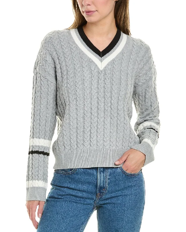 Design History Varsity Stripe Sweater Cotton Fabric Linen Fabric Terry Fabric