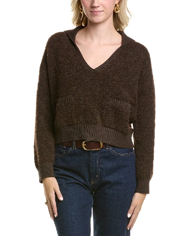 Femme Society Boucle Sweater Chenille Brocade Lace