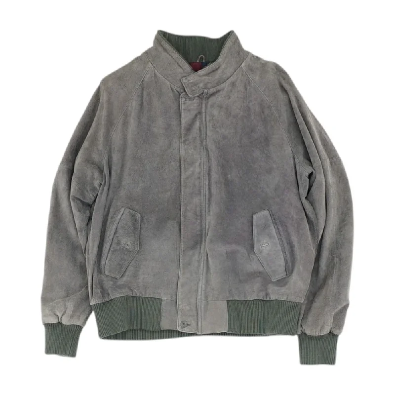 Gray Solid Leather Jacket Faux Fur Jacket Real Fur Jacket Shearling Jacket