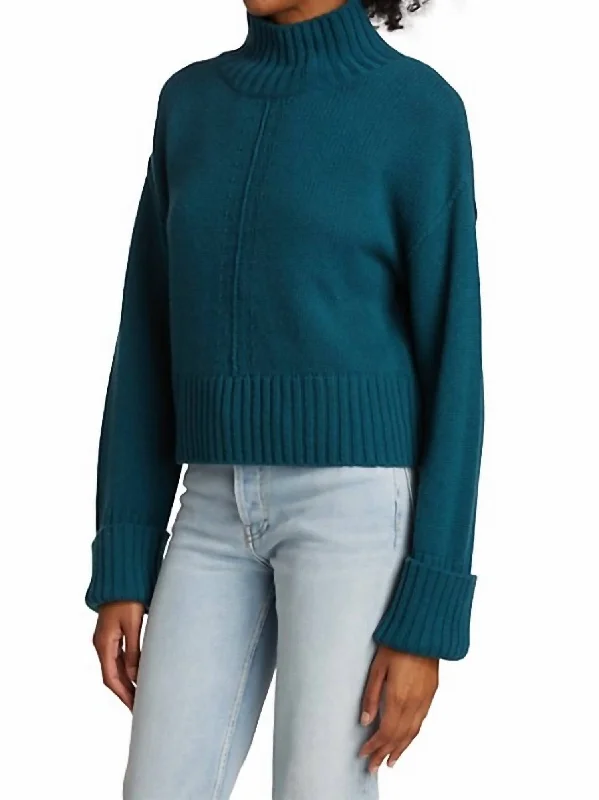 Halle Sweater In Evergreen Open Front Closed Front Wrap Front