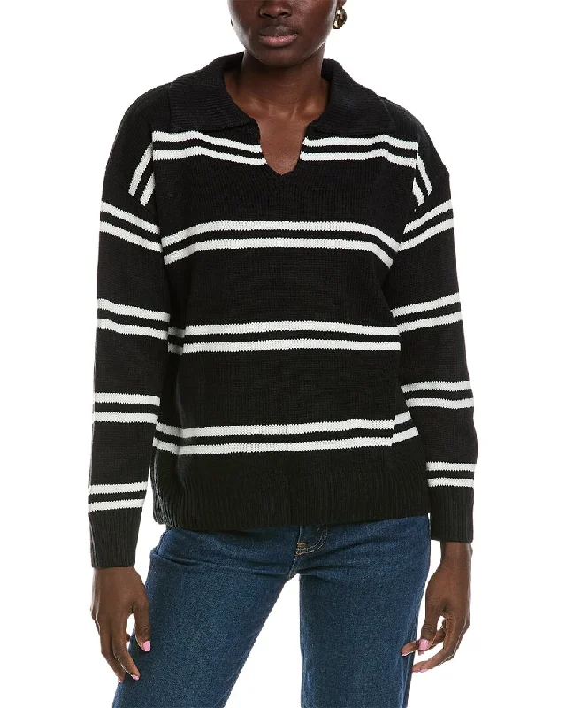 Lyra & Co V-Neck Sweater Boat Neck Shawl Collar Notched Collar