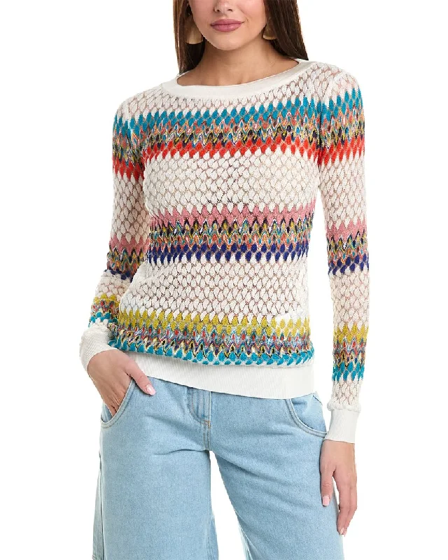 M Missoni Sweater Herringbone Houndstooth Plaid