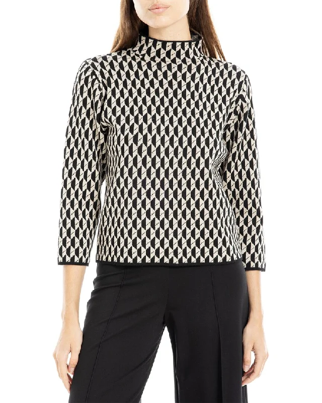 Max Studio High Neck Sweater Fitted Loose Oversized