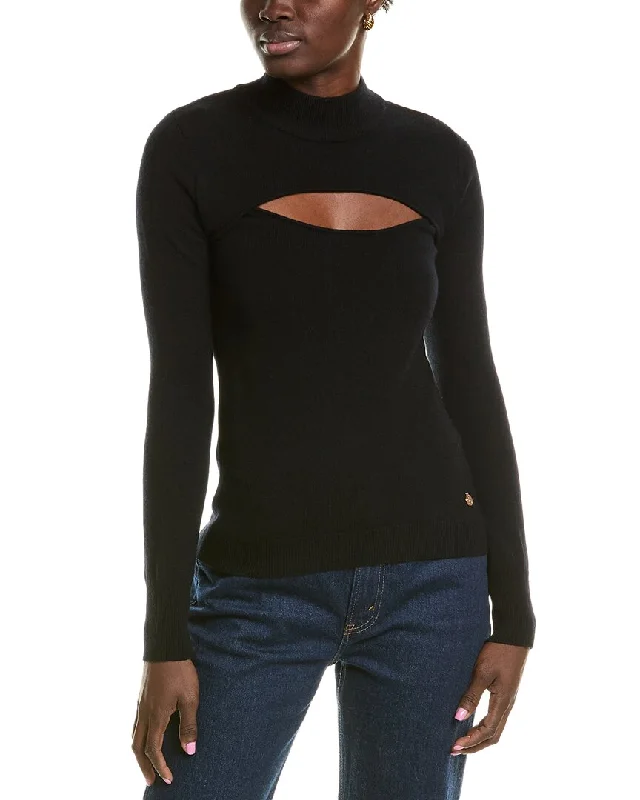Milly Cutout Wool & Cashmere-Blend Turtleneck Sweater Lightweight Heavyweight Midweight Milly Cutout Wool & Cashmere-Blend Turtleneck Sweater Lightweight Heavyweight Midweight