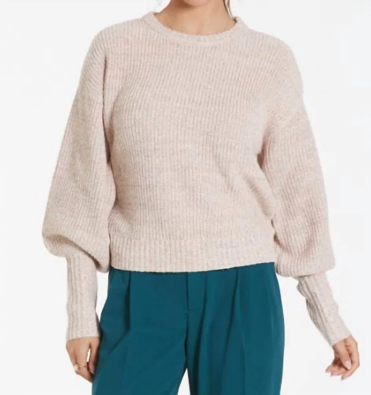 Morenci Knit Sweater In Heather Metallic Modern Contemporary Chic
