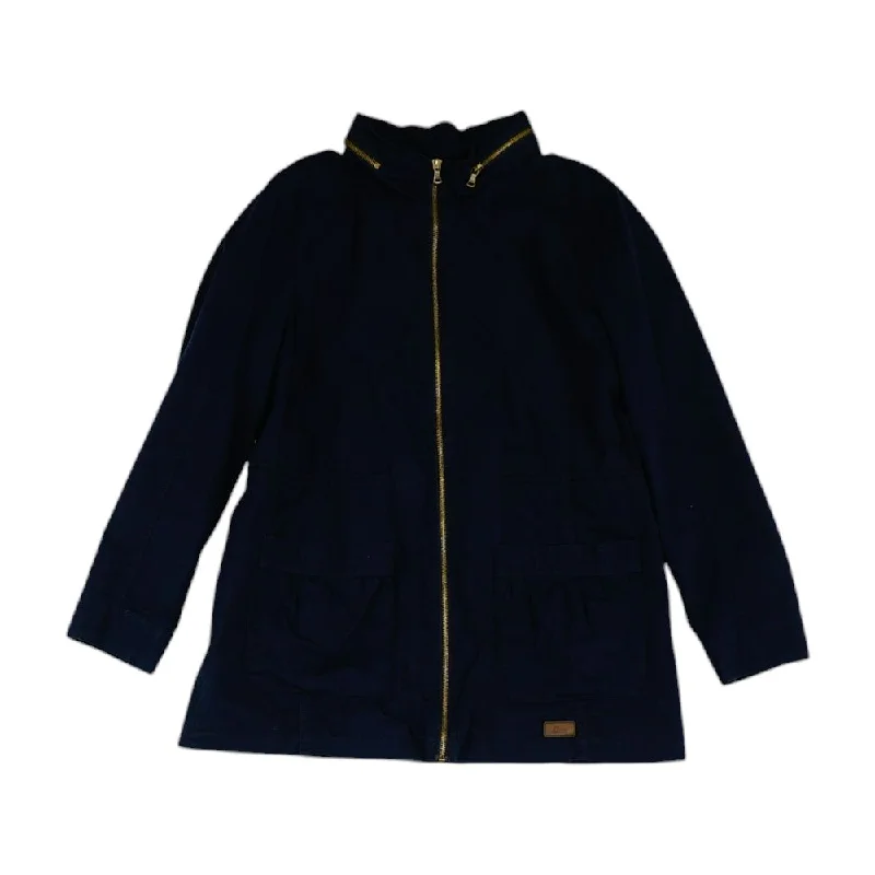 Navy Solid Lightweight Jacket Denim Fabric Leather Fabric Suede Fabric