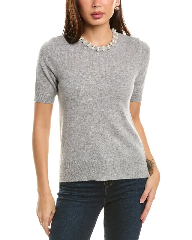 philosophy Pearl Bead Cashmere Sweater Anti-Pilling Anti-Shrink Durable