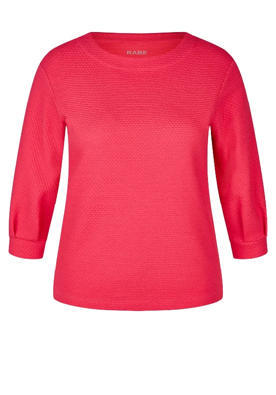 Rabe Round Neck Textured Sweater, Pink Anti-Pilling Anti-Shrink Durable