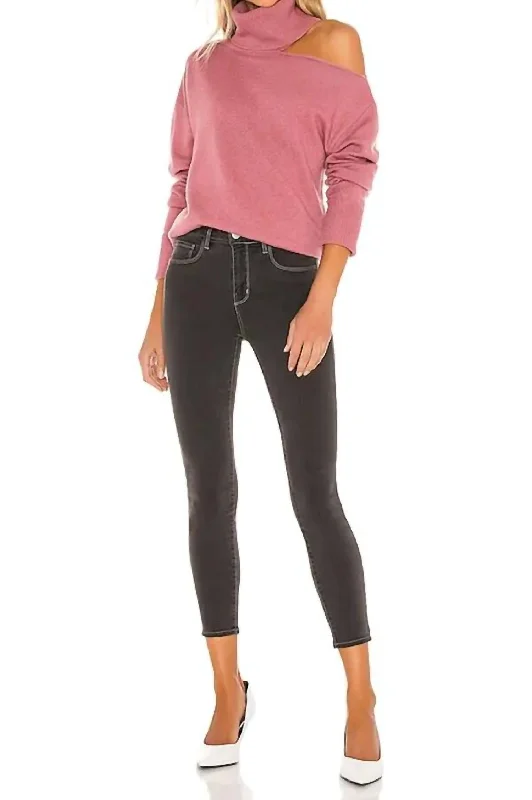Raundi Sweater In Mesa Rose Chenille Blend Fleece Blend Nylon Blend