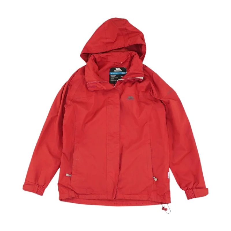 Red Solid Rain Jacket Satin Jacket Silk Jacket Chiffon Jacket