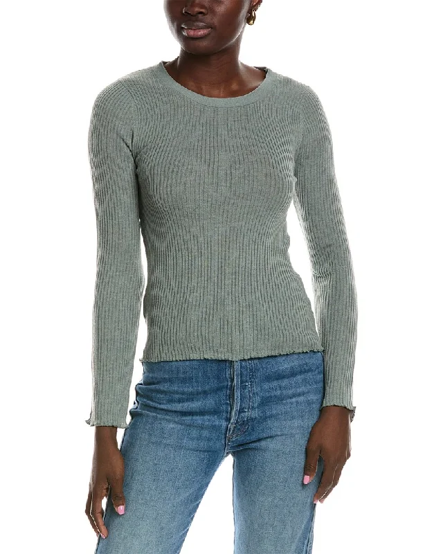 Splendid Joey Sweater Houndstooth Herringbone Solid