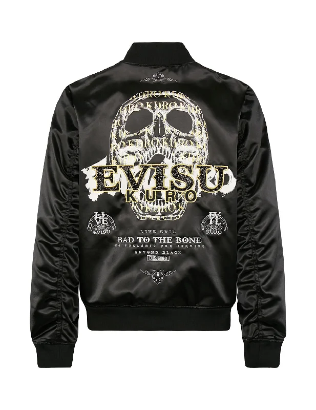Swarovski Crystal Logo MA-1 Bomber Jacket Ribbed Jacket Pleated Jacket Ruffled Jacket