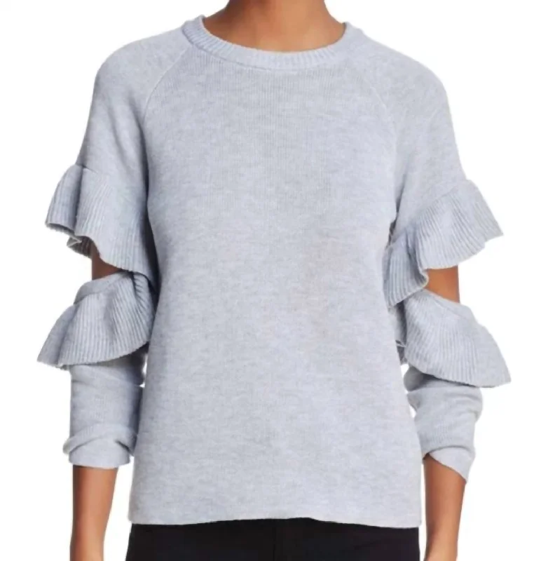 Sweater In Heather Grey Satin Fabric Silk Fabric Chiffon Fabric
