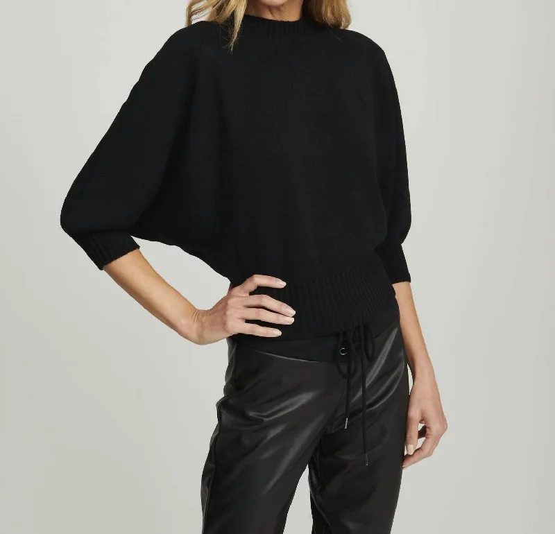Tokyo Sweater In Black Velvet Chenille Corduroy