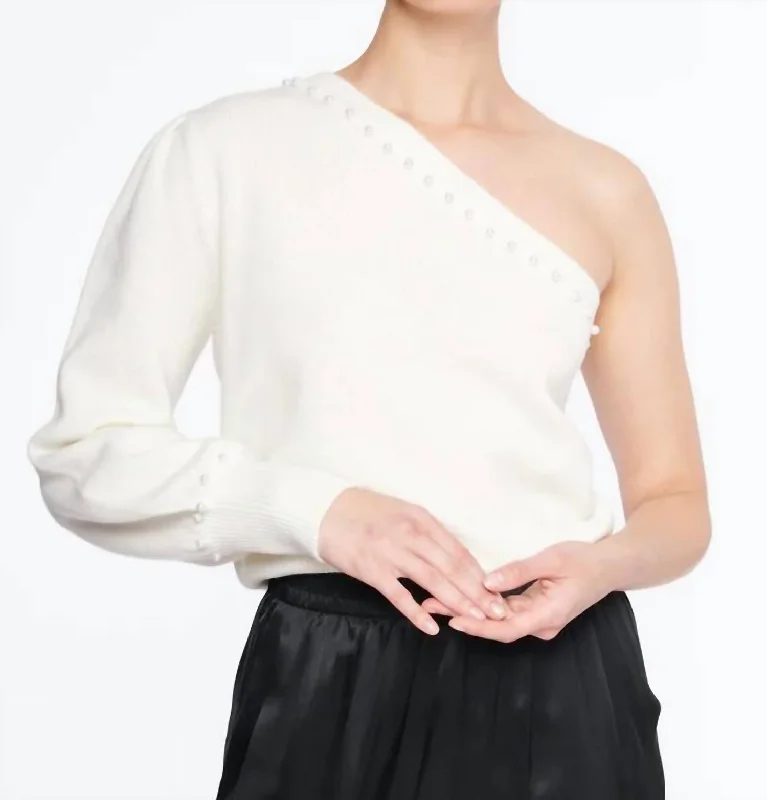 Virginia Sweater In Vanilla Toggled Drawstring Belted