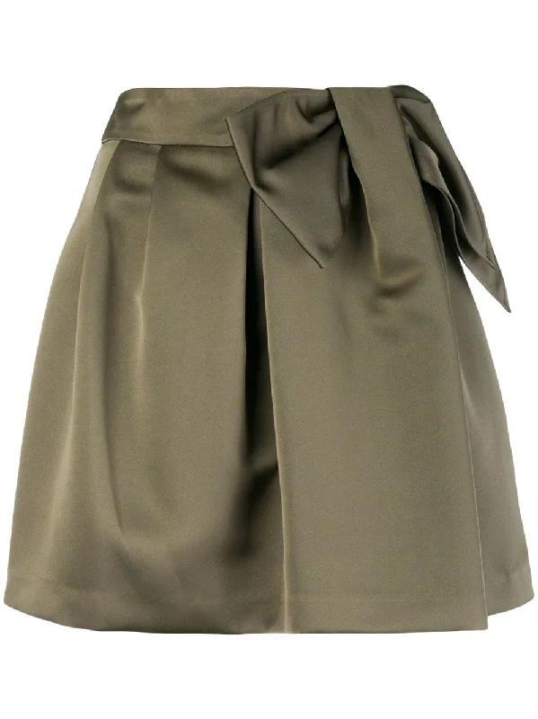 bow detail mini skirt relaxed fit skirt