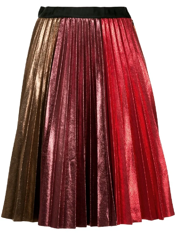 fortune teller pleat skirt satin skirt smooth