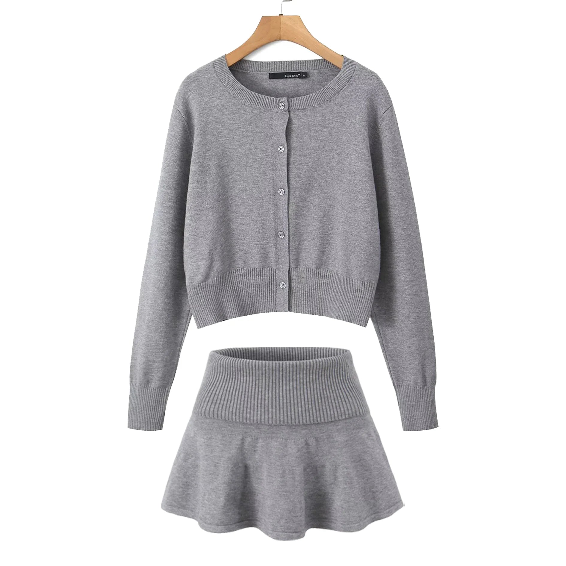 A&A Siena Knitted Two Piece Cardigan and Skirt Set wool skirt sturdy