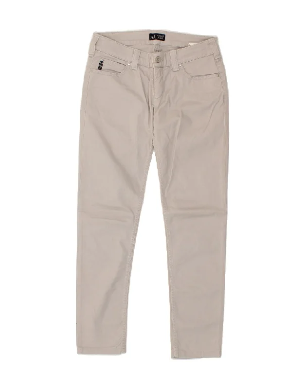 ARMANI Womens Slim Jeans W30 L28 Grey Cotton Chic Rolled Cuff Denim Jeans