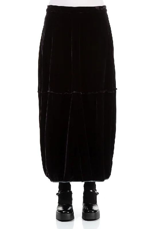 Balloon Storm Grey Silk Velvet Skirt lace skirt romantic