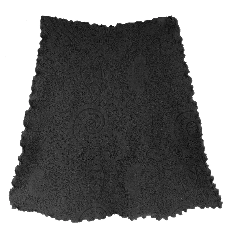 Black Kila Jacquard Knit Bias Skirt lace skirt intricate