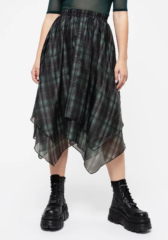 Checkmate Layered Organza Handkerchief Hem Skirt chiffon skirt floaty