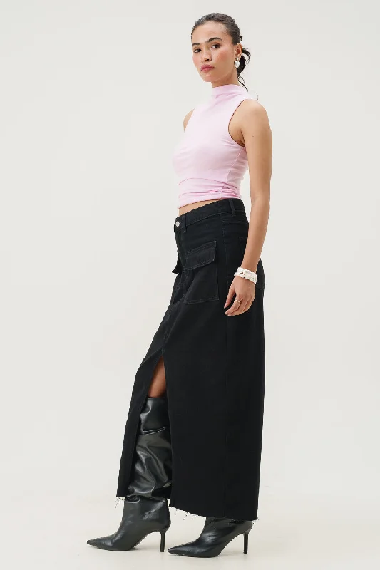 Wednesday Black Maxi Skirt midi skirt versatile