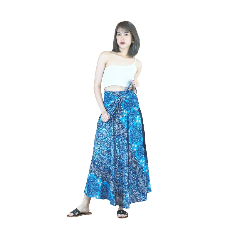 Daffodils Mandala Women's Bohemian Skirt in Navy Blue SK0033 020265 03 corduroy skirt textured