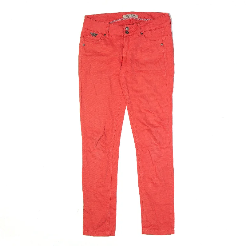 DIESEL Jeans Red Denim Regular Skinny Womens W28 L32 Stylish Acid-Wash Jeans