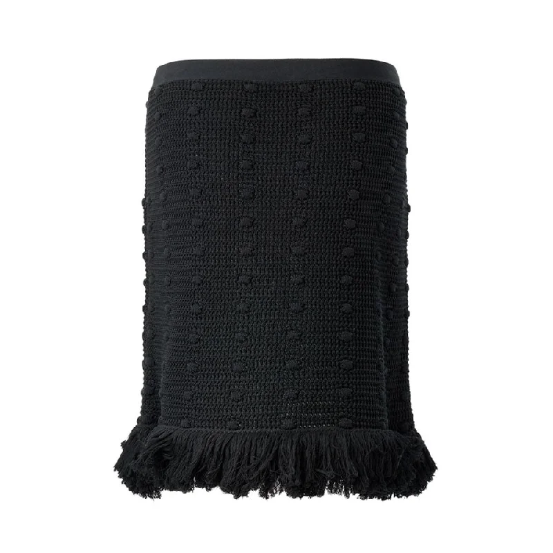 Bottega Veneta Elegant Black Cotton Skirt relaxed fit skirt