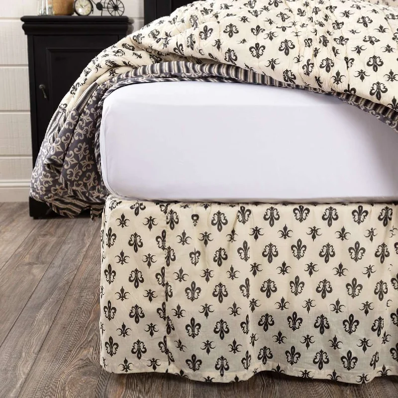 Elysee Twin Bed Skirt 39x76x16 Creme, Raven VHC Brands a-line skirt cut