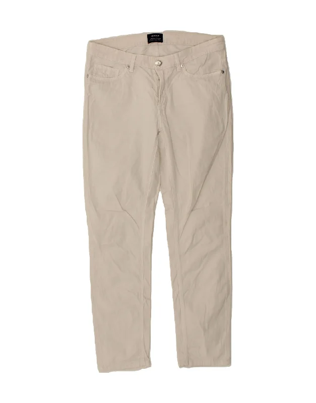 GANT Womens Low Waist Cropped Jeans W28 L27  White Cotton Elegant Dark-Wash Bootcut Jeans